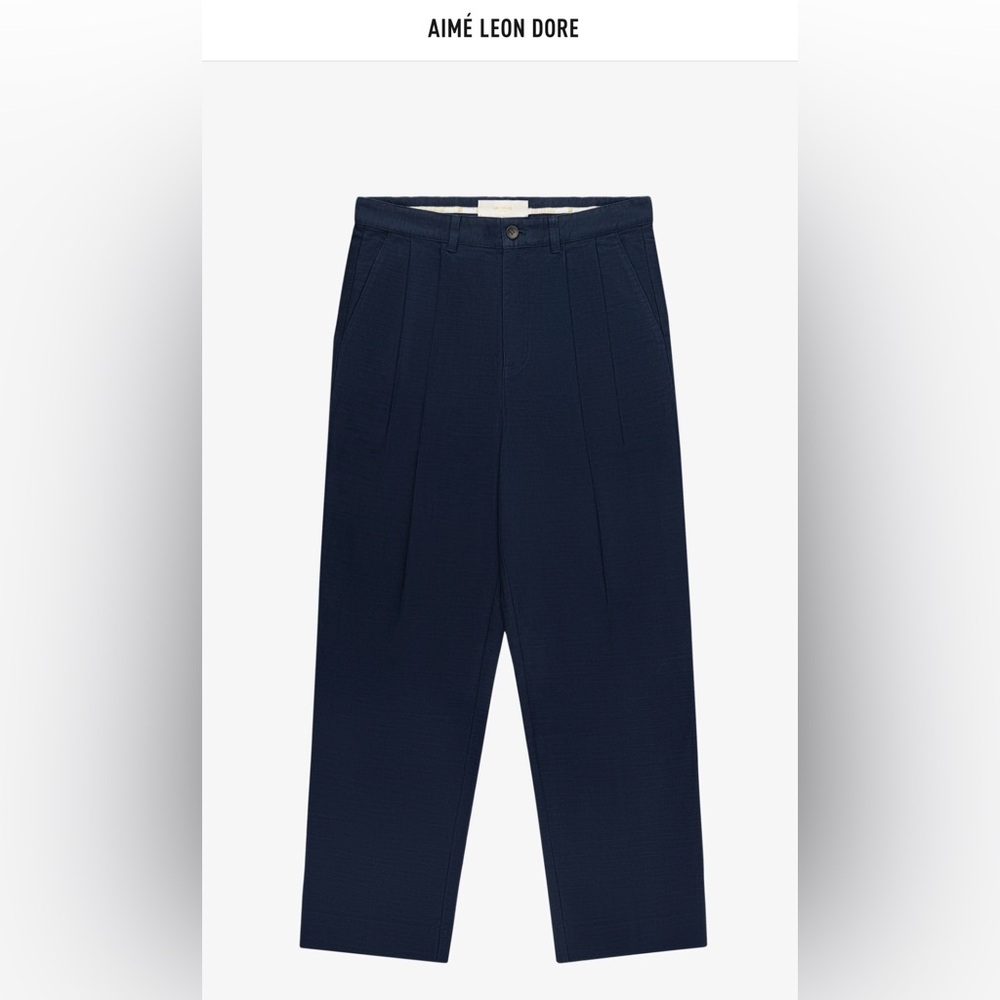 Aime Leon Dore Navy Double Pleated Men's Dress Pants